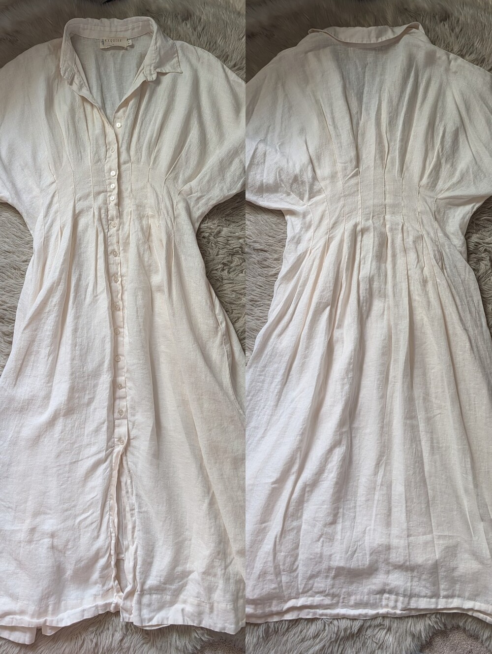 EUC Anthropologie Exquise The Tobie Linen Maxi Dress in White - Picture 4 of 13